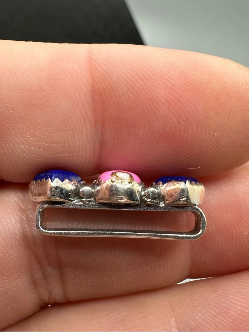 ⌚Cotton Candy Turquoise & Lapis Sterling Silver 925 Watch Band Charm Handmade